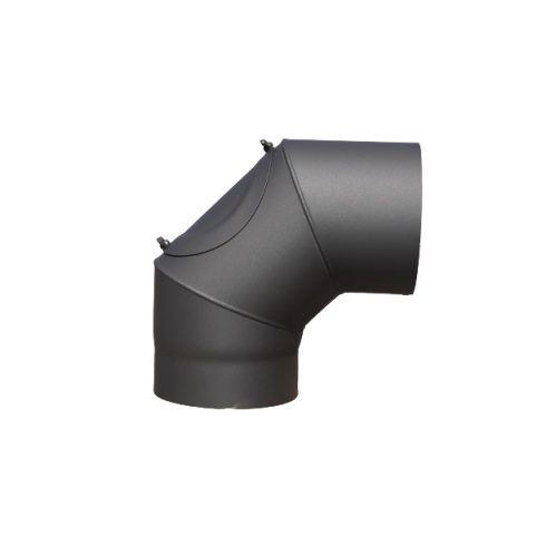Steel flue elbow 90° with cleaning door - 132 mm