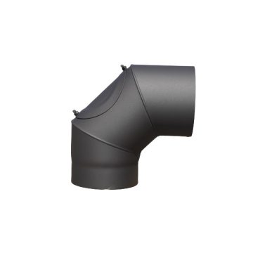 Steel flue elbow 90° with cleaning door - 200 mm